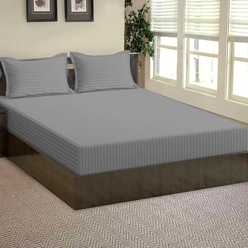 High-Quality Cotton Single Bed Fitted Bedsheet With 2 Pillow Covers(Available in Multiple Colours)