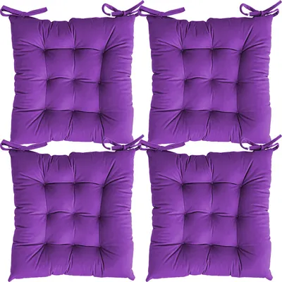 High-Quality Solid Microfiber Seat Cushion/ Chair Pad- 20x20 inch, Set of 4