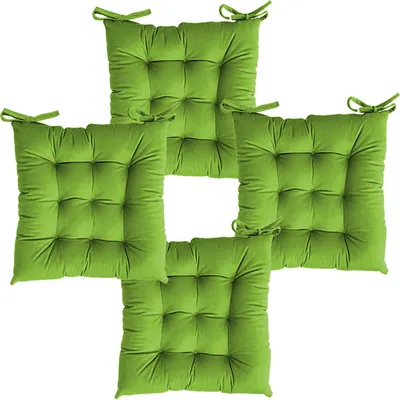 High-Quality Solid Microfiber Seat Cushion/ Chair Pad- 20x20 inch, Set of 4
