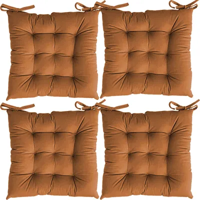 High-Quality Solid Microfiber Seat Cushion/ Chair Pad- 20x20 inch, Set of 4