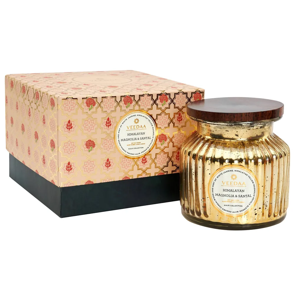 HIMALAYAN MAGNOLIA &amp; SANTAL MERCURY GLASS SCENTED CANDLE