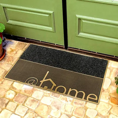 "Home" Printed Dual Tone Rubber Pin Tray and PP Doormat
