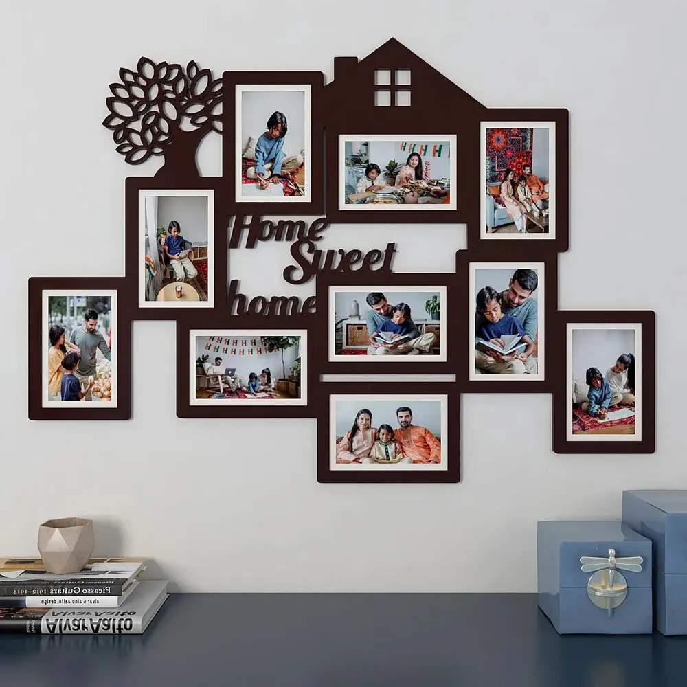 Home Sweet Home Dark Brown Hanging Photo Frame
