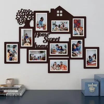 Home Sweet Home Dark Brown Hanging Photo Frame