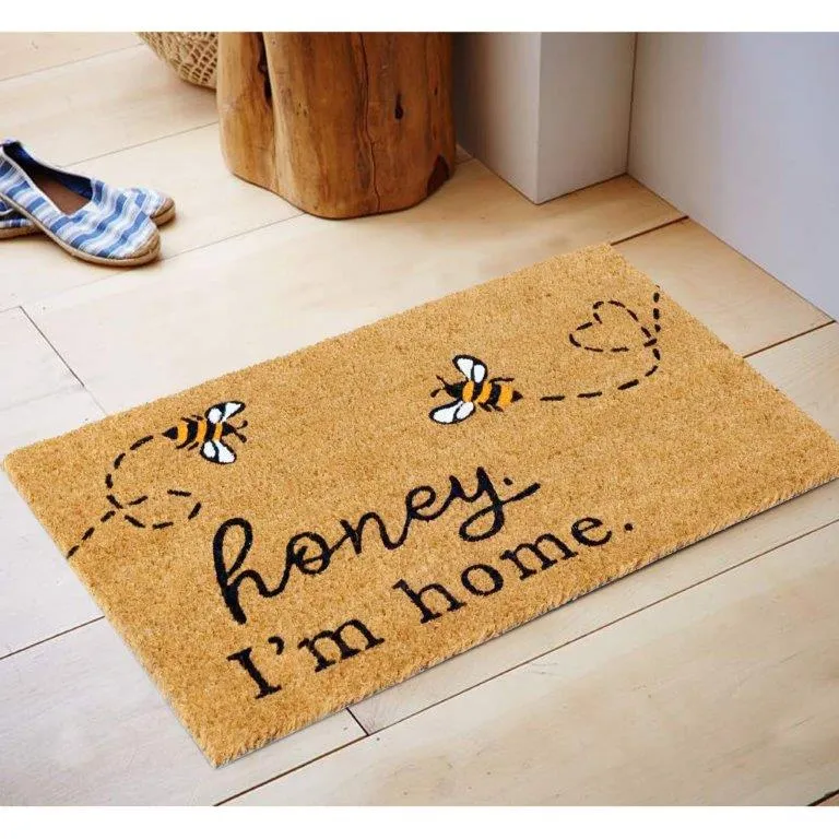 Honey, I'm home printed Natural Coir Doormat