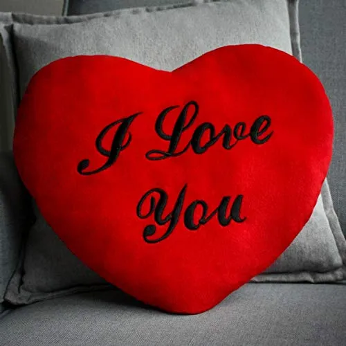 "I Love You" Plush Red Heart Shaped Pillow