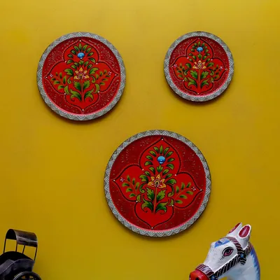 Indian Culture Themed Set of 3 Wallplates