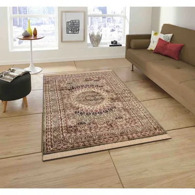 Indo-Islamic Designer Golden Green Luxe Silk Area Carpet