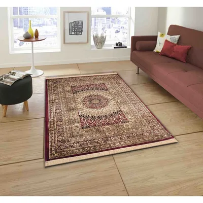 Indo-Islamic Designer Red Orange Luxe Silk Area Carpet