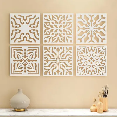 Intricate Arabic Wooden Wall Art- Set of 6