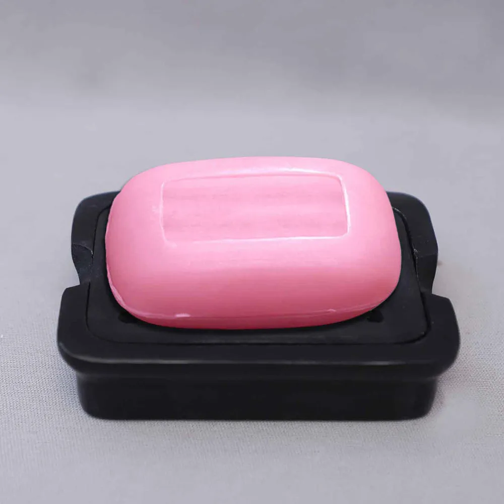Intricatly Carved Black Soapstone Soap Dish