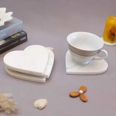 Ivory Marble Coaster Set