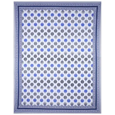 Jaipur Fabric Peacock Feather Designer Cotton Double Bedsheet