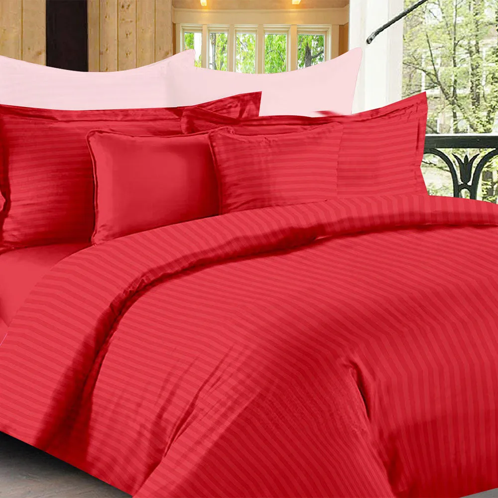 Jaipur Fabric Self Design 300 TC King Size Pure Cotton Satin Slumber Double Bedsheet With 2 Pillow Covers