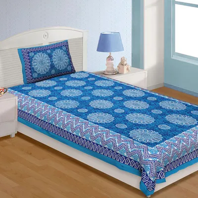 Jaipur Fabric Traditional Designer Super Soft Cotton Single Bedsheet