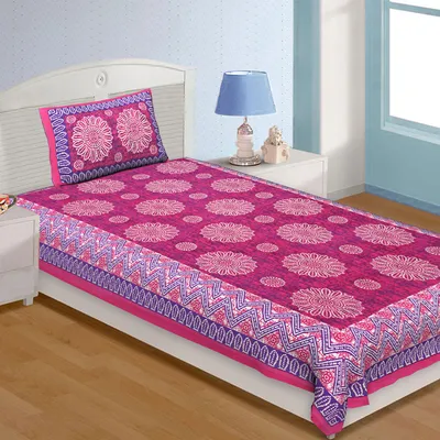 Jaipur Fabric Traditional Designer Super Soft Cotton Single Bedsheet