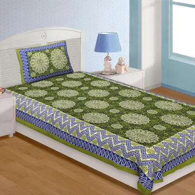 Jaipur Fabric Traditional Designer Super Soft Cotton Single Bedsheet