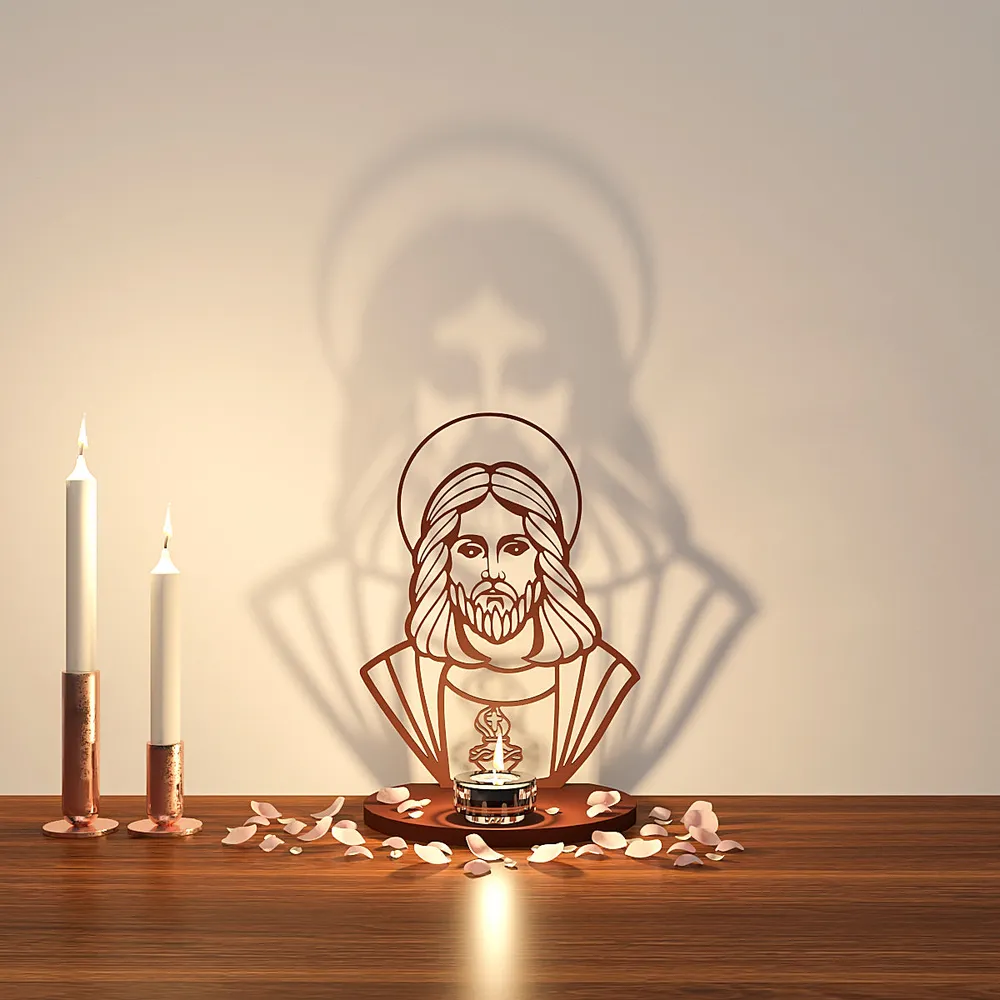 Jesus Christ Shadow Tea Light Holder