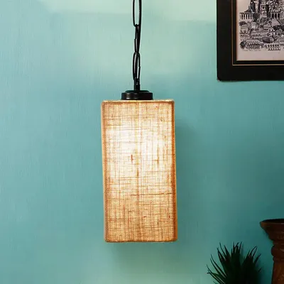 Jute Square Hanging Light