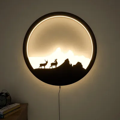 led wall light Backlit Wall Art Wooden Backlit Acrylic Wall Art Designer wall art