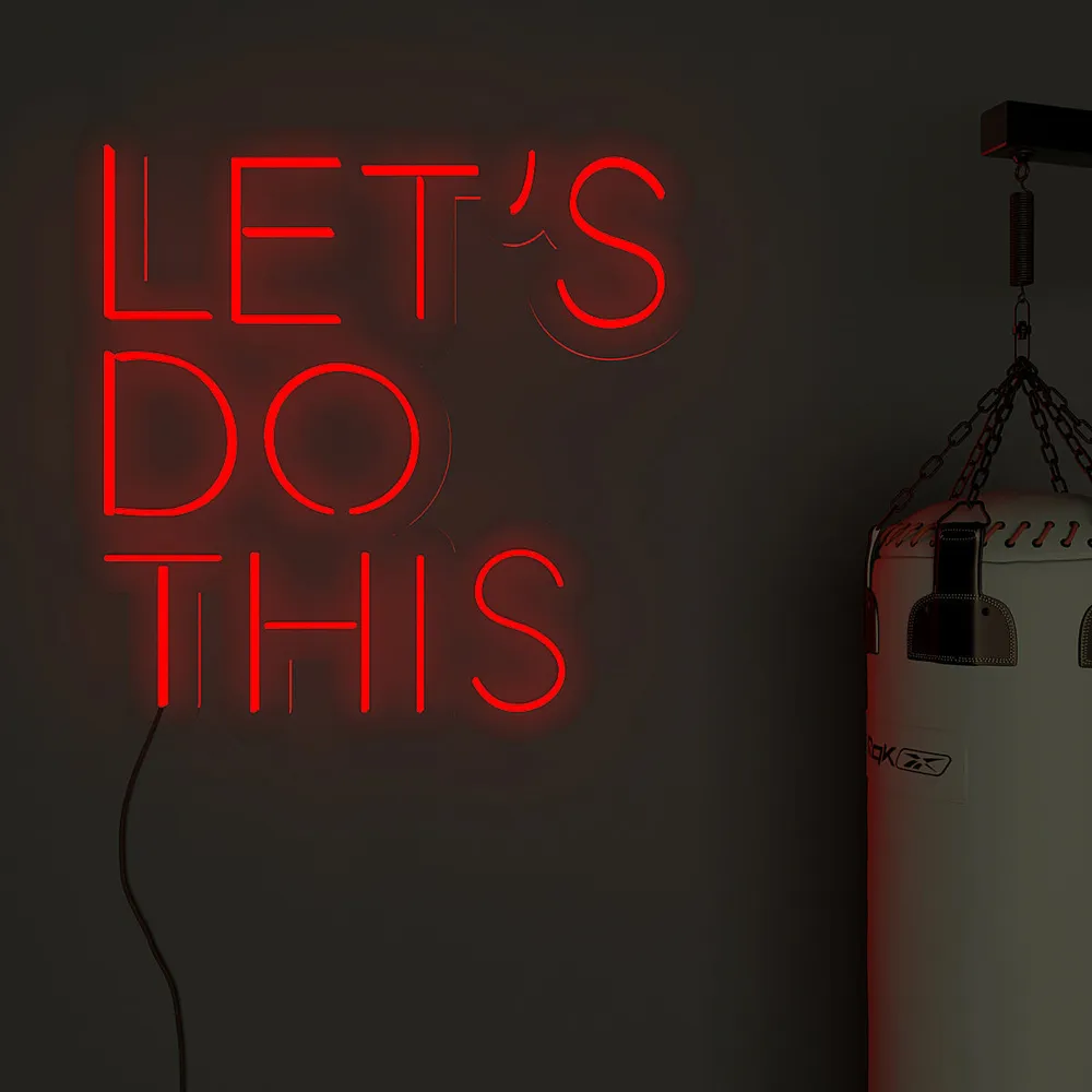 Let's Do This' Motivational Quote LED Neon Light for Gym Wall Decor