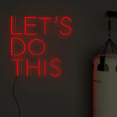 Let's Do This' Motivational Quote LED Neon Light for Gym Wall Decor