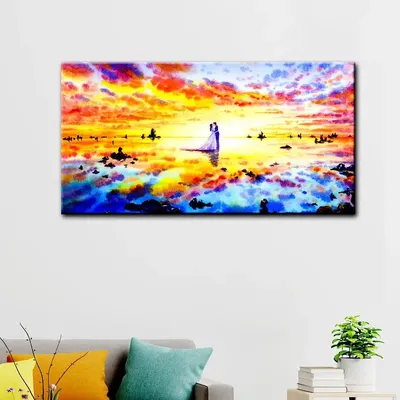 Love Couple Abstract Beautiful Scenery Canvas Printed Painting