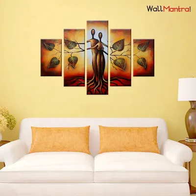 Love Tree 5 Pieces Canvas Print Wall Painting