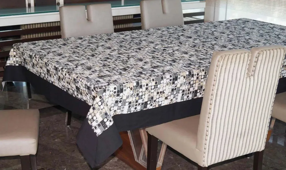 Lushomes 12 Seater Coins Printed Dining Table Cloth (Pack of 1)