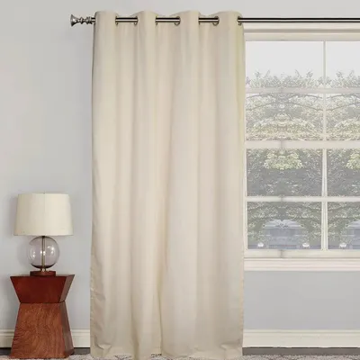 Lushomes Cream Cotton Curtains for Living Room/Home with 8 Eyelets for Long Door (Pack of 1)
