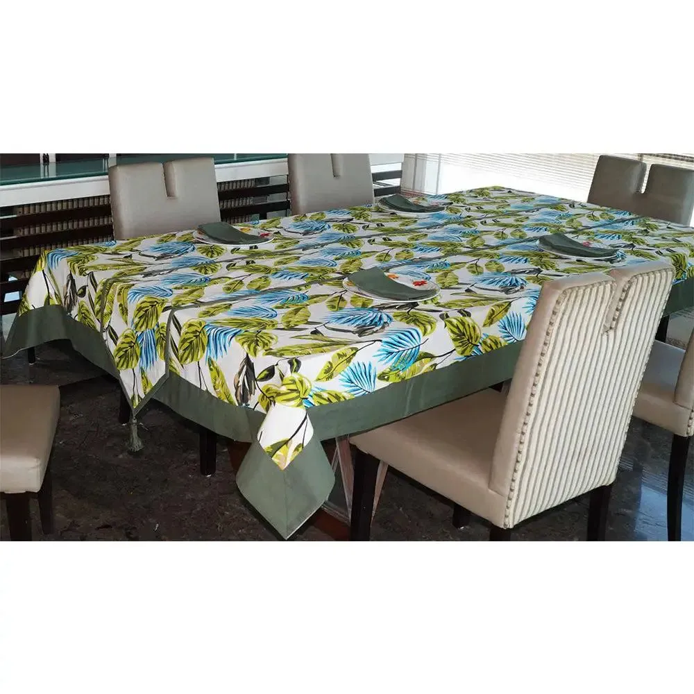 Lushomes Forest Printed 6 Seater Table Linen Set (Pack of 8)