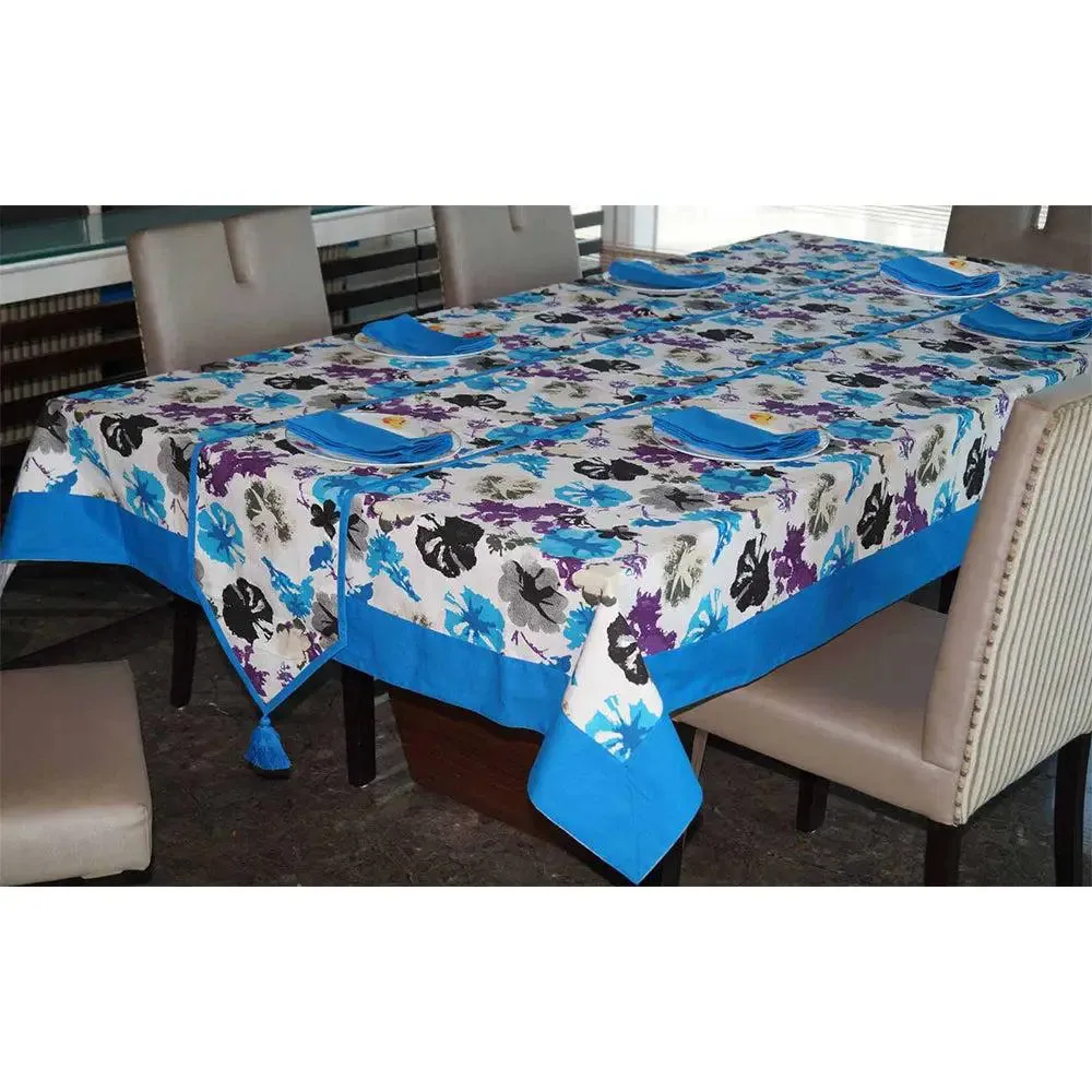 Lushomes Multicolour Digital Printed 6 Seater Small Table Linen Set (Pack of 8)