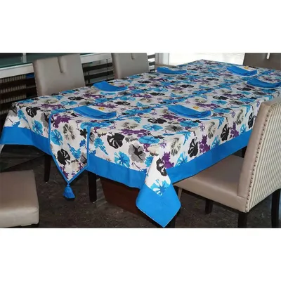 Lushomes Multicolour Digital Printed 6 Seater Small Table Linen Set (Pack of 8)