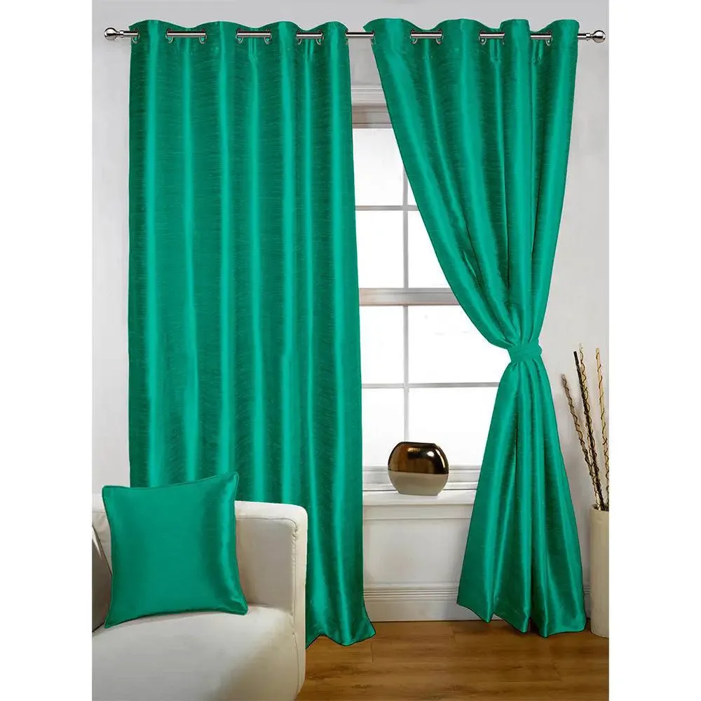 Lushomes Polyester Blue Stone Twinkle Star Curtain with Blackour Matching Lining for Long Door(54 X 108 inches, Pack of 1)