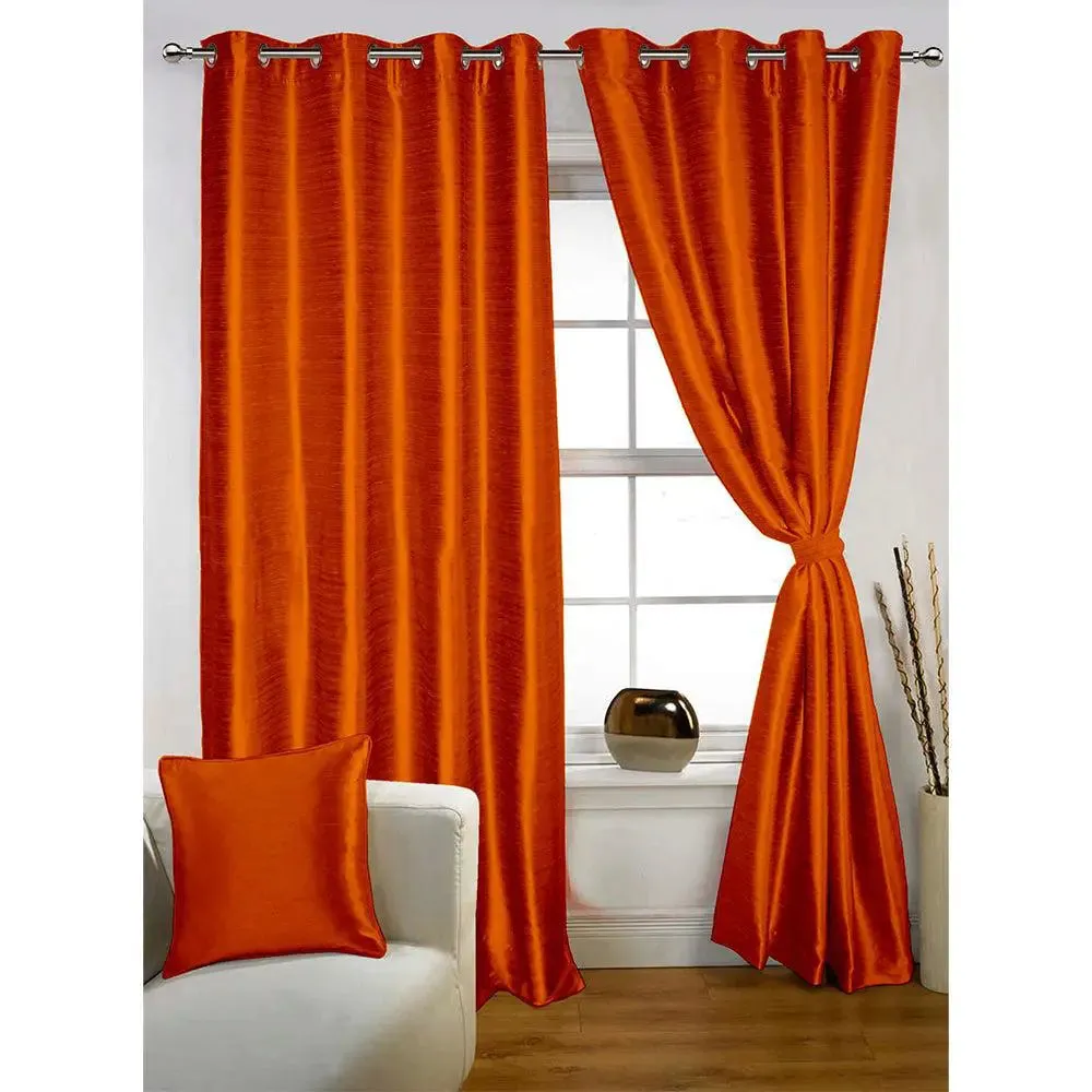 Lushomes Polyester Mango Twinkle Star Curtain with Blackour Matching Lining for Long Door(54 X 108 inches, Pack of 1)