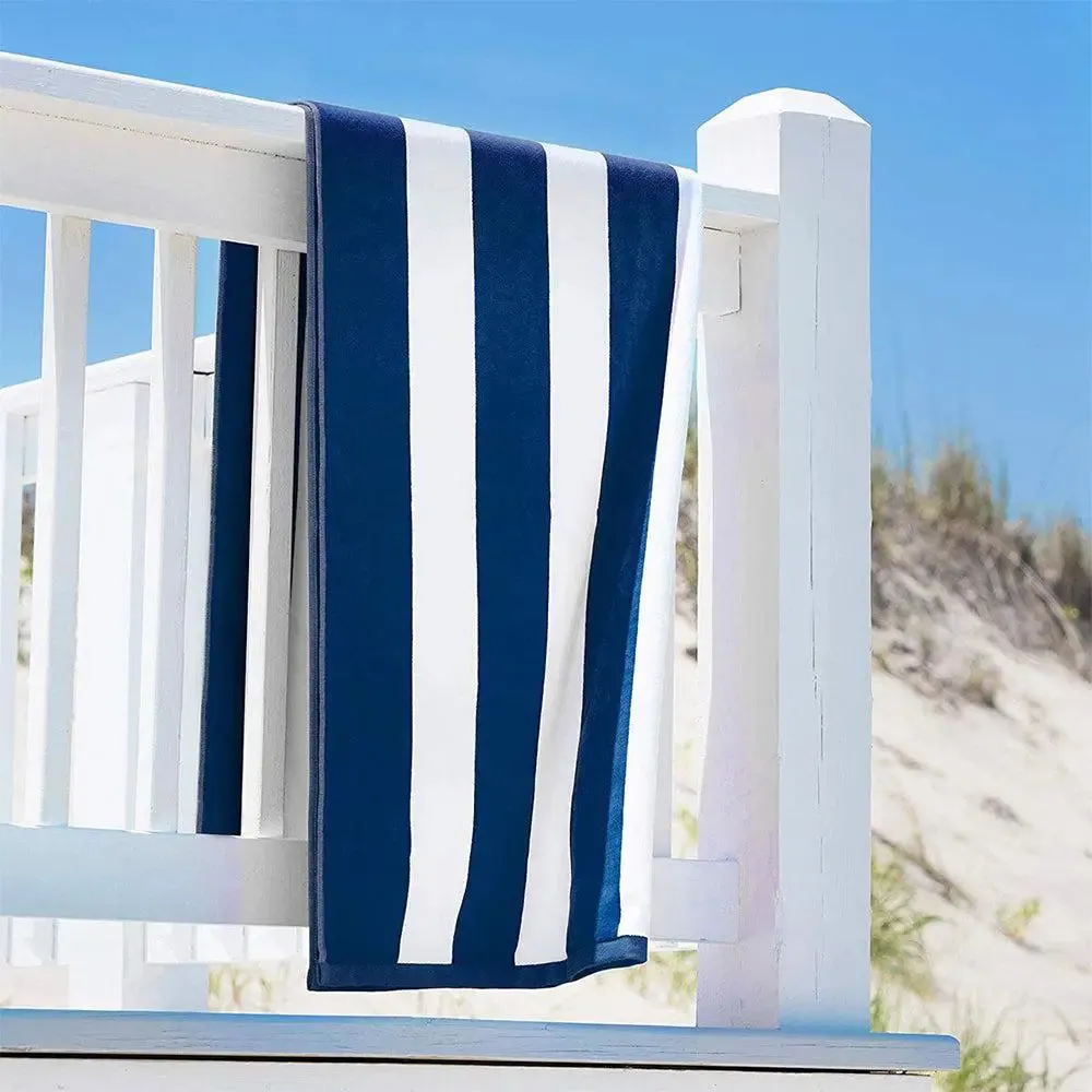 Lushomes Royal Blue & White Cotton Towel for Men & Women (1 piece)