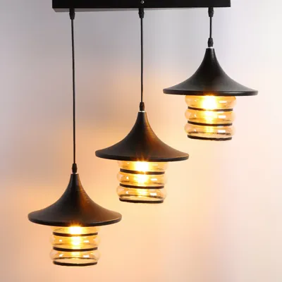 Luster Glass Round Tripple Long Cluster Hanging Light