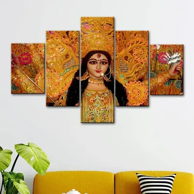 Maa Durga  5 Pieces Canvas Print Wall Painting