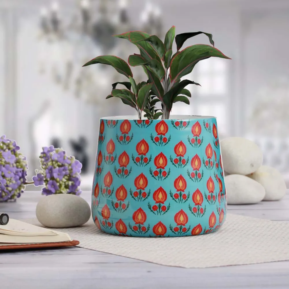 Magnificent Table Top Designer Meena Metal Pot