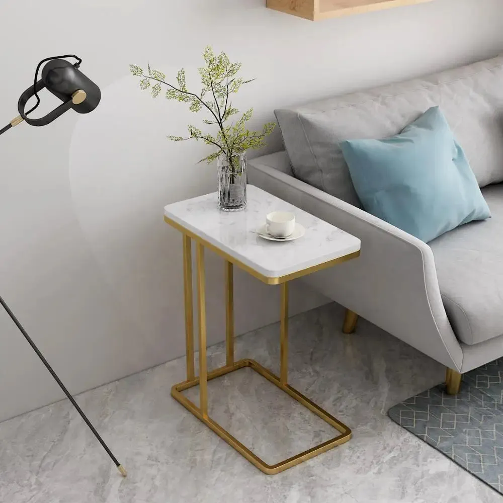 Marble only Suspended Styler Golden Metallic Side Table