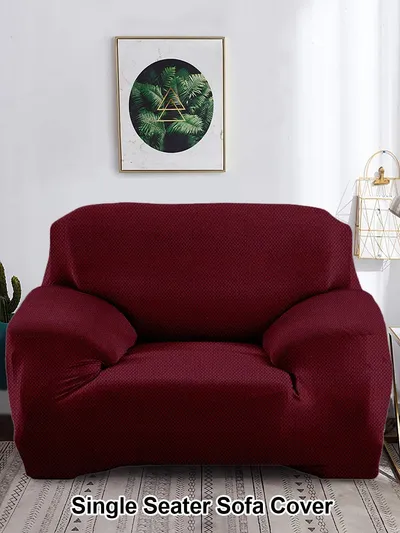 Maroon Jacquard Sofa Cover Pack of 1