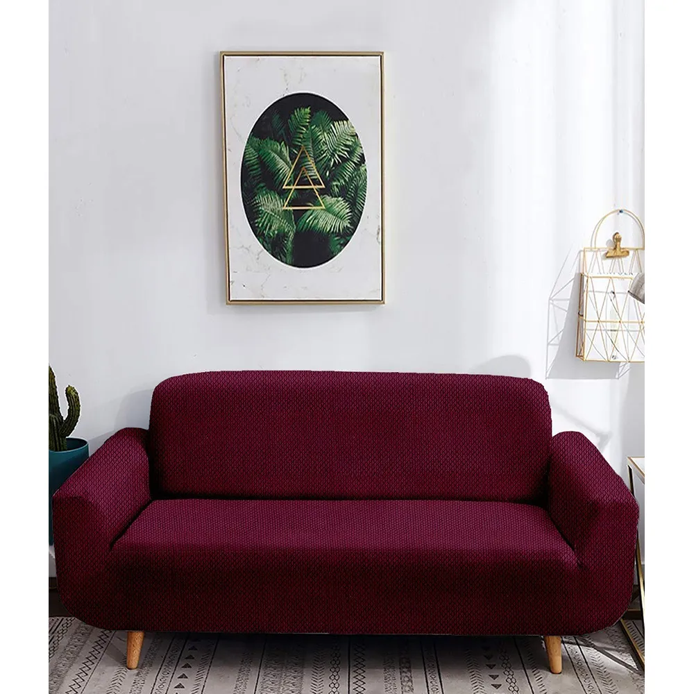 Maroon Jacquard Sofa Cover Pack of 1