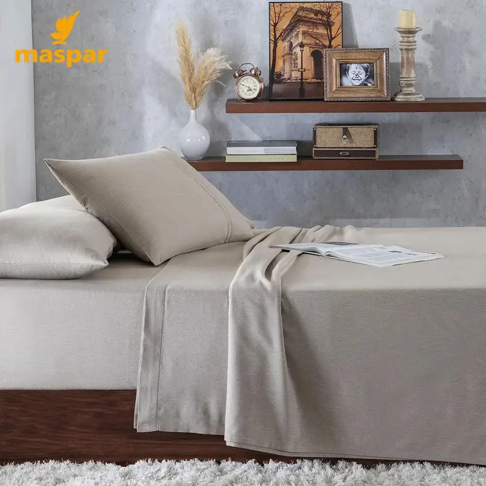Maspar Emmie Egyptian Cotton Ultra-Soft Taupe King Size Bedsheet with 2 Pillow Covers (300 TC)