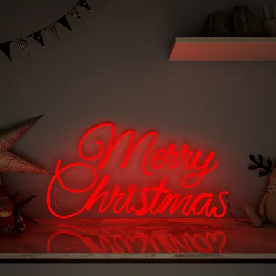 Merry Christmas Text LED Neon Light (Available in Multiple Colors)