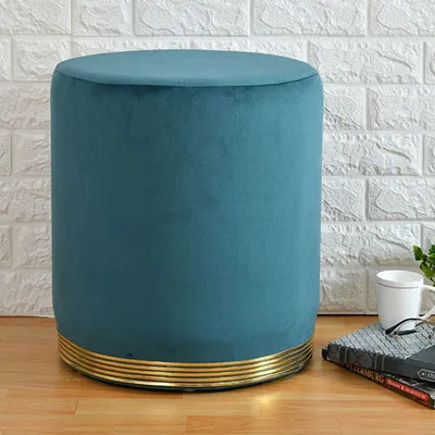 Metal Bottom Solid Pouffe
