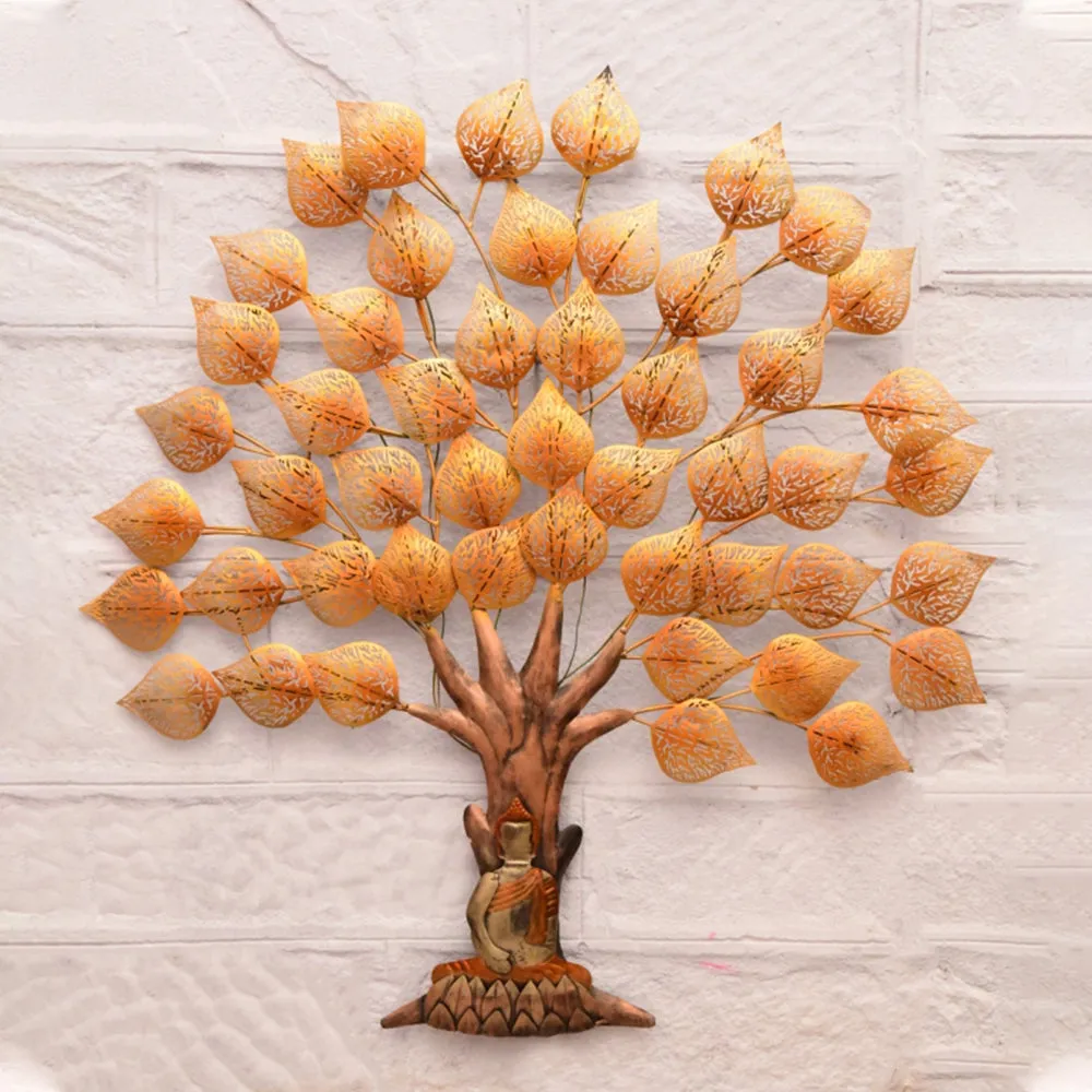Metal Buddha Tree with LED Lights for Wall Decor