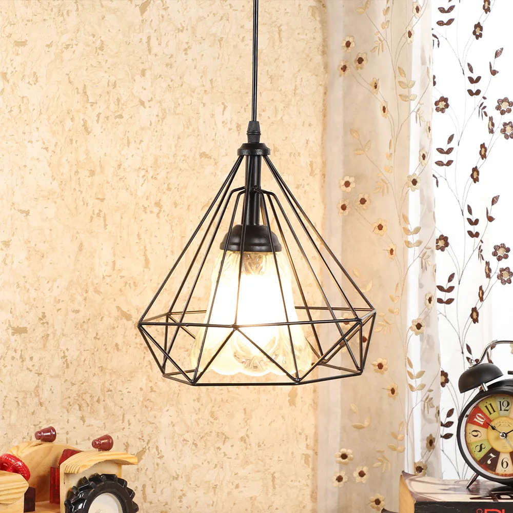 Metal Encased Carved Bell Motif Glass Single Hanging Light
