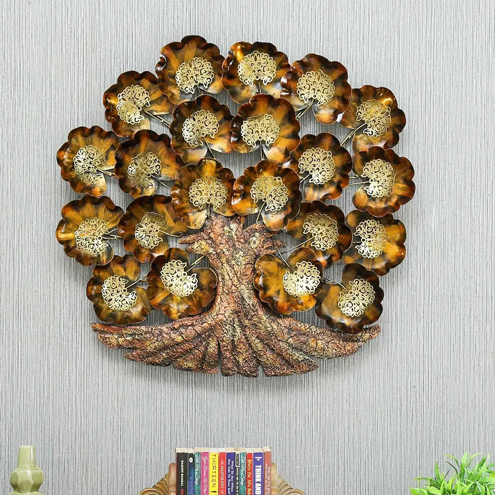 Meticulous Leaves Metal Wall Art With Led