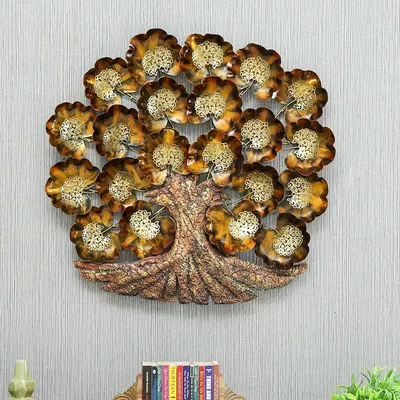 Meticulous Leaves Metal Wall Art With Led