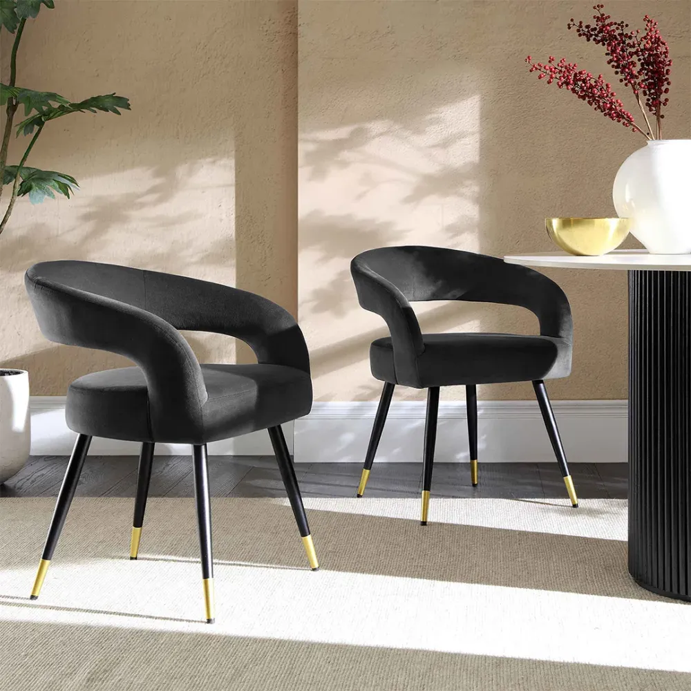 Midnight Grace Velvet Accent Chair